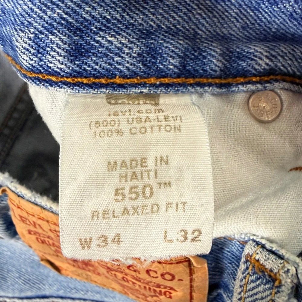 Levi 550 Relaxed Fit Jeans Mens 34x32 Light Wash Vintage 2000s Denim Pants